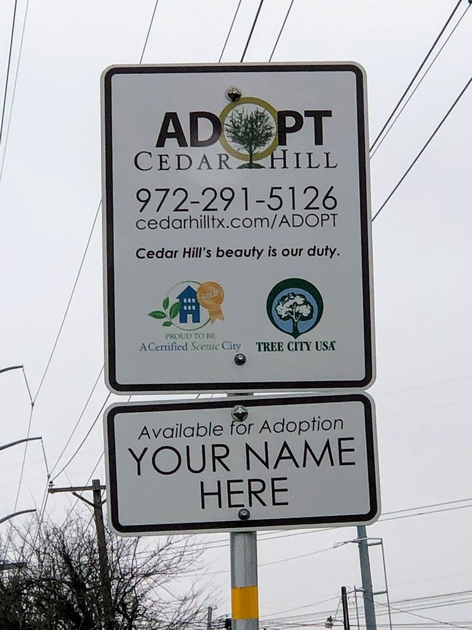 Adopt Cedar Hill Full Sign