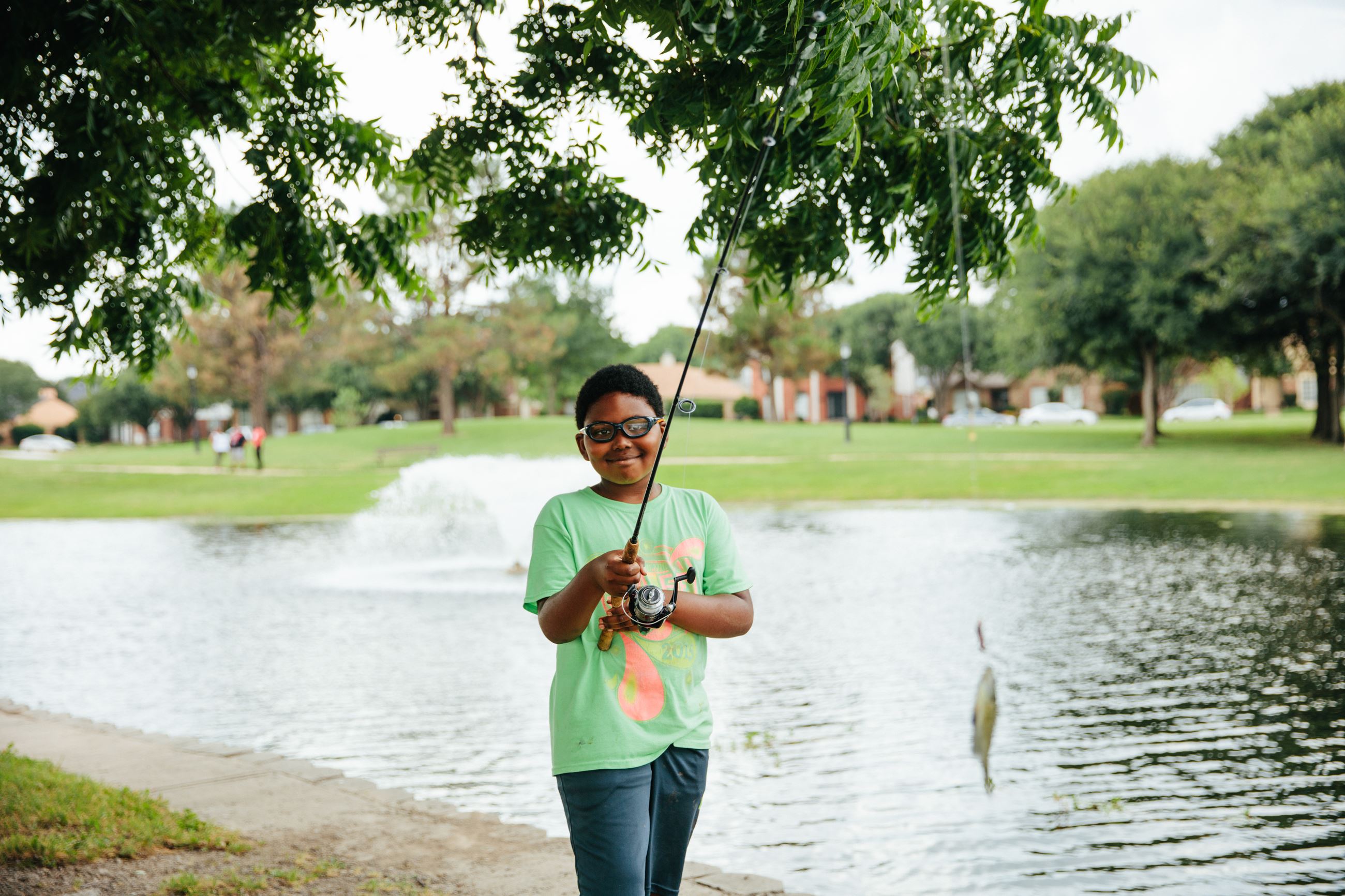 Fishing at Bradford Park Pond