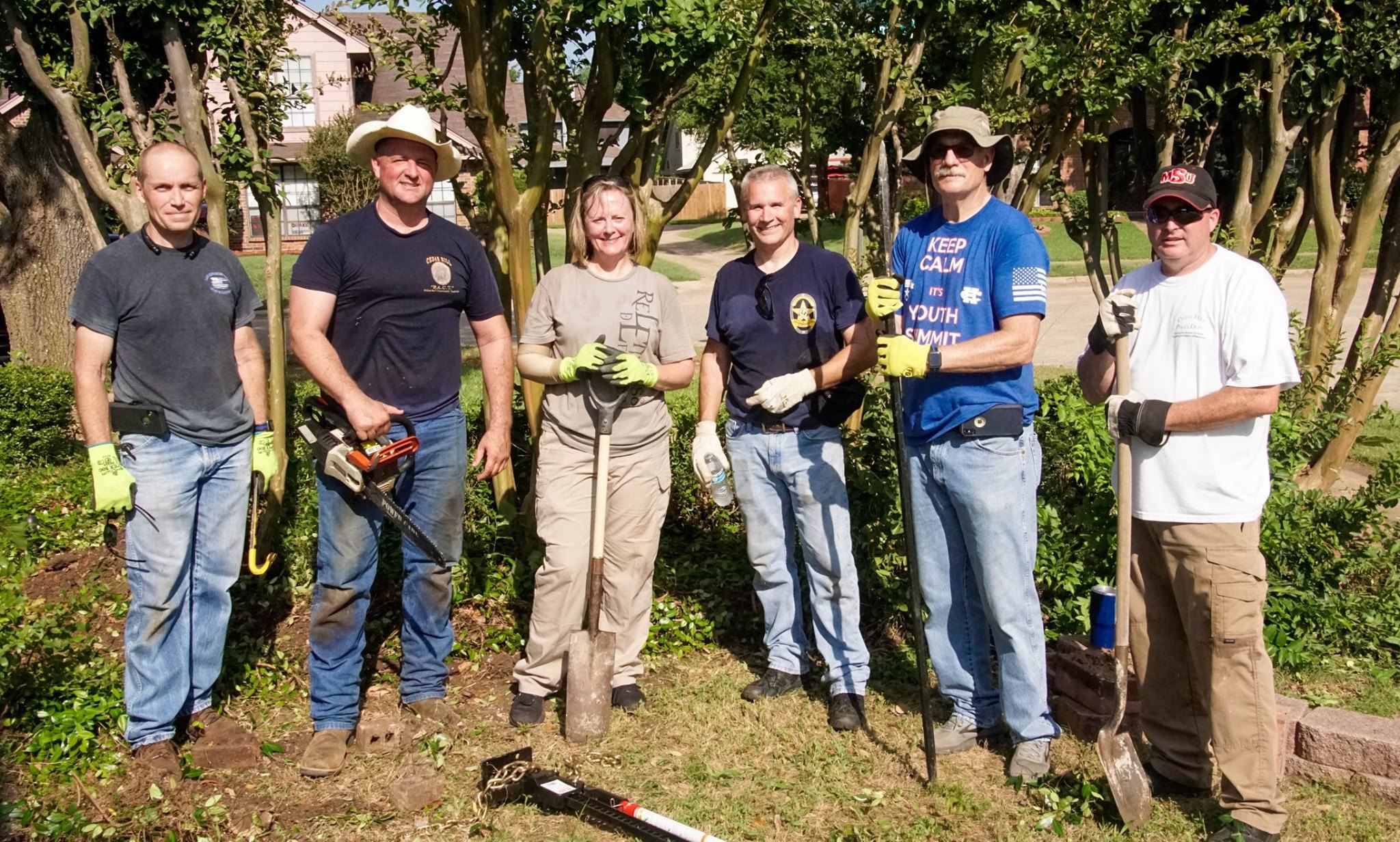 CHPD Officers holding tools
